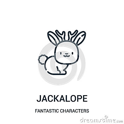 jackalope icon vector from fantastic characters collection. Thin line jackalope outline icon vector illustration Vector Illustration