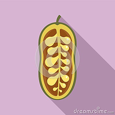 Jackfruit icon, flat style Vector Illustration