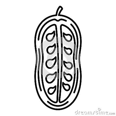 Jackfruit icon, outline style Vector Illustration