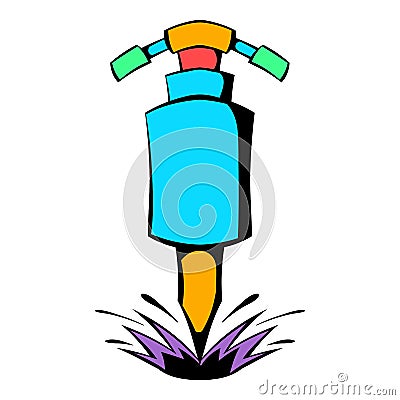 Jackhammer icon, icon cartoon Vector Illustration