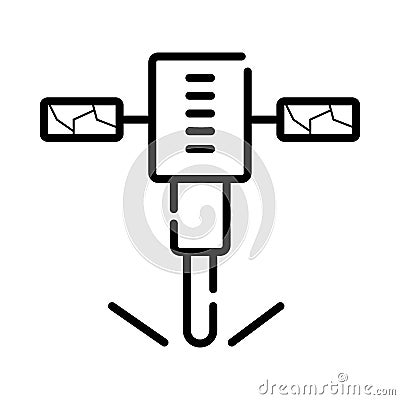 Jackhammer icon Cartoon Illustration