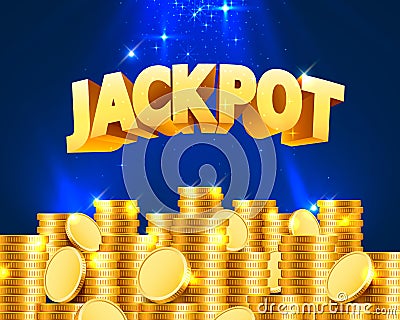 Jackpot in the form of gold coins. Vector Illustration