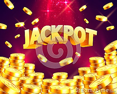 Jackpot in the form of gold coins. Vector Illustration