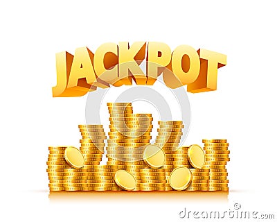 Jackpot in the form of gold coins. Vector Illustration