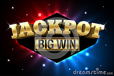 Jackpot casino banner, big win Vector Illustration