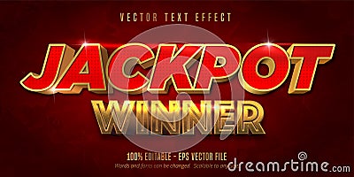 Jackpot prize style, editable text effect Vector Illustration