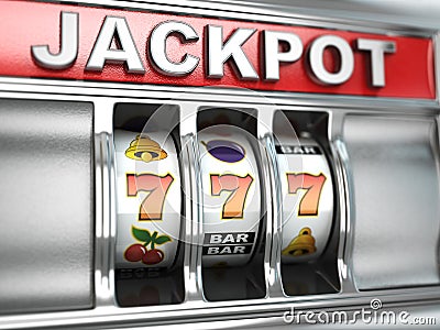 Jackpot on slot machine Stock Photo