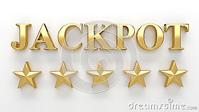 Jackpot with stars on white background - High quality 3D Render Stock Photo