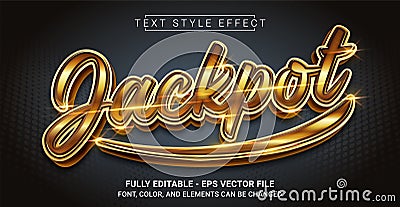 Jackpot Text Style Effect Vector Illustration