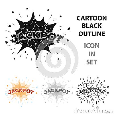 Jackpot, winnings at the casino. The greatest win in the game club.Kasino single icon in cartoon style vector symbol Vector Illustration