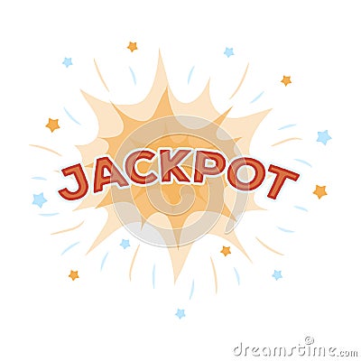 Jackpot, winnings at the casino. The greatest win in the game club.Kasino single icon in cartoon style vector symbol Vector Illustration