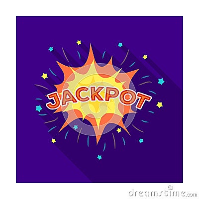 Jackpot, winnings at the casino. The greatest win in the game club.Kasino single icon in flat style vector symbol stock Vector Illustration