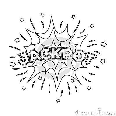 Jackpot, winnings at the casino. The greatest win in the game club.Kasino single icon in outline style vector symbol Vector Illustration