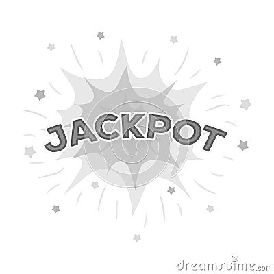 Jackpot, winnings at the casino. The greatest win in the game club. single icon in monochrome style vector symbol Vector Illustration