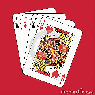 Jacks poker on red Vector Illustration