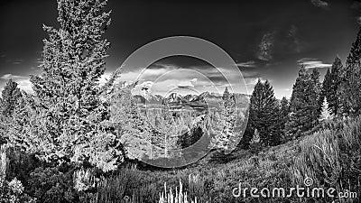 Jackson Lake as Seen From Signal Mountain Stock Photo