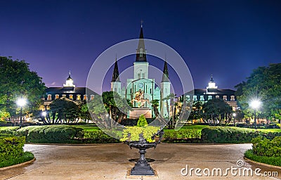 Jackson Park in Downtown New Orleans, Louisiana, USA Editorial Stock Photo