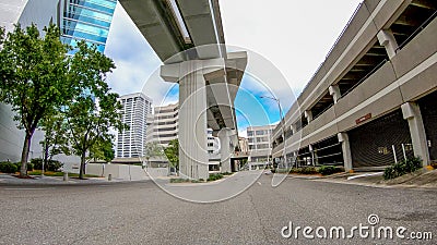 JACKSONVILLE, FL - APRIL 8, 2018: City streets as seen from a mo Editorial Stock Photo