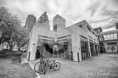 JACKSONVILLE, FL - APRIL 8, 2018: City streets in Downtown. Jack Editorial Stock Photo