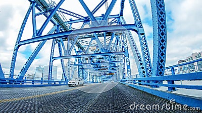 JACKSONVILLE, FL - APRIL 8, 2018: Main Street Bridge as seen fro Editorial Stock Photo