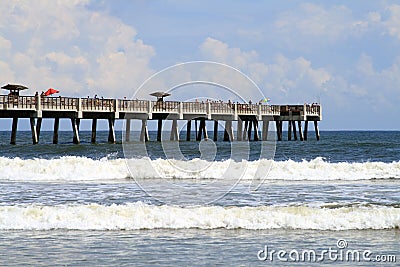 Jacksonville Florida Beach and Pier Stock Photo