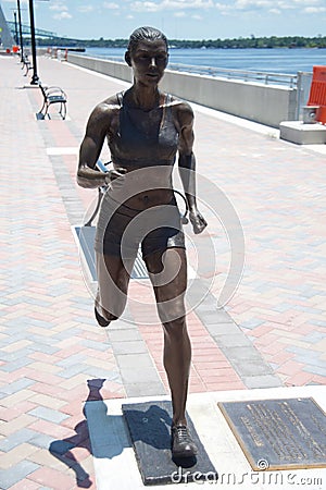 Jacksonville, Florida Woman River Runner Sculpture Editorial Stock Photo