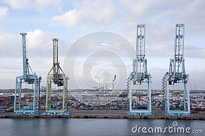 Jacksonville Port Cranes Stock Photo