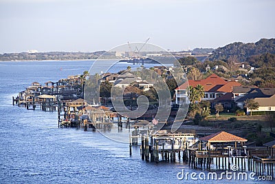 Jacksonville Suburb By St. Johns River Stock Photo