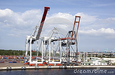 Jacksonville Town Port Cranes Stock Photo