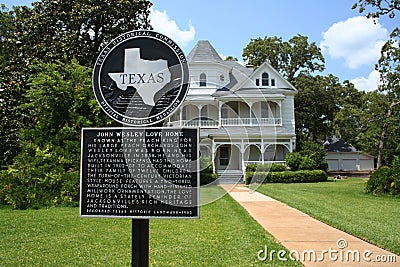 Jacksonville, TX: Historic John Wesley Love Home located in Jacksonville Texas Editorial Stock Photo