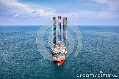 Jackup rig movement. Stock Photo