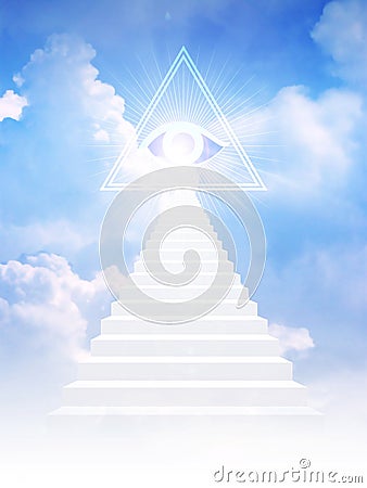 Jacob ladder leads to freemason symbol Stock Photo