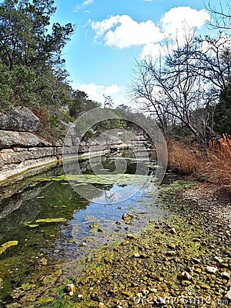 Cypress Creek at Jacob's Well Natural Area in Wimberley Texas Stock Photo