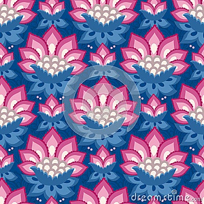 Jacobean floral pattern, meadow flowers background Vector Illustration