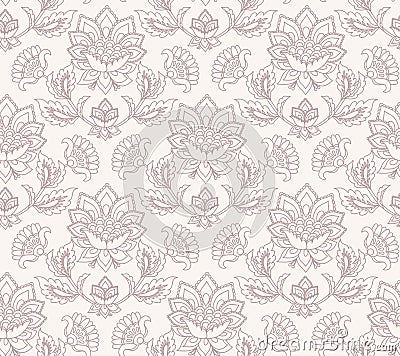 Jacobean floral pattern, meadow flowers background Vector Illustration