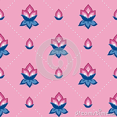 Jacobean floral pattern, meadow flowers background Vector Illustration