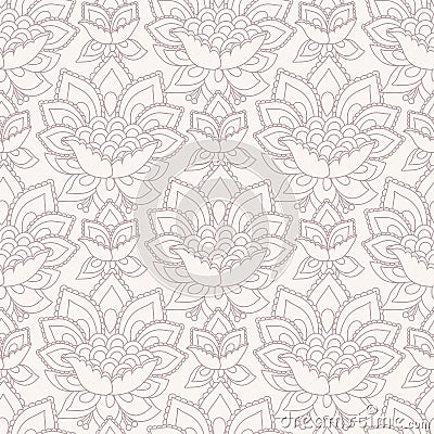 Jacobean floral pattern, meadow flowers background Vector Illustration