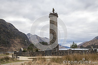 The Jacobite Monument Glenfinnan Scotland Editorial Stock Photo