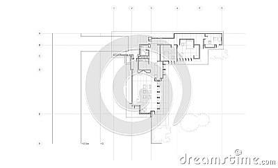 Jacobs House Detailed Plan Vector Illustration