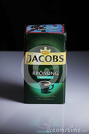 Jacobs Kronung coffee pack Editorial Stock Photo