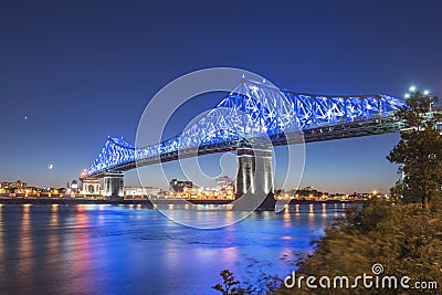 Jacques Cartier bridge at dusk Stock Photo