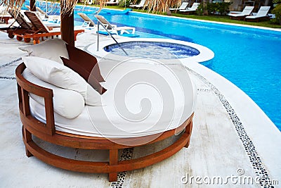 Jacuzzi and a swimming pool Stock Photo