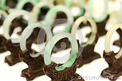 Jade bracelets Stock Photo