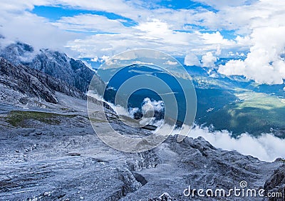 Jade dragon snow mountain Stock Photo