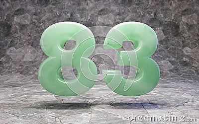 Jade number 83 on rocky backgrond Stock Photo