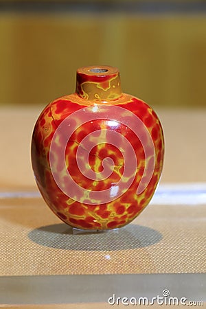 Jade red snuff bottle Stock Photo