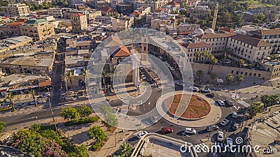 Jaffa in Israel, aerial drone view Editorial Stock Photo