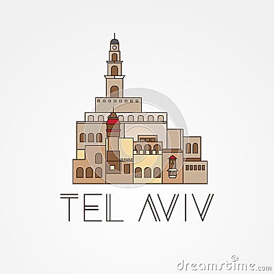 Jaffa Portr - The symbol of Tel Aviv, Israel. Vector Illustration