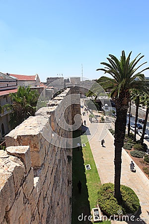Jaffa Street from the Ramparts Walk, Israel Editorial Stock Photo