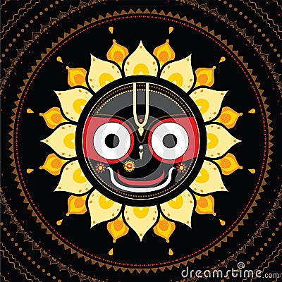 Jagannath. Indian God of the Universe. Vector Illustration